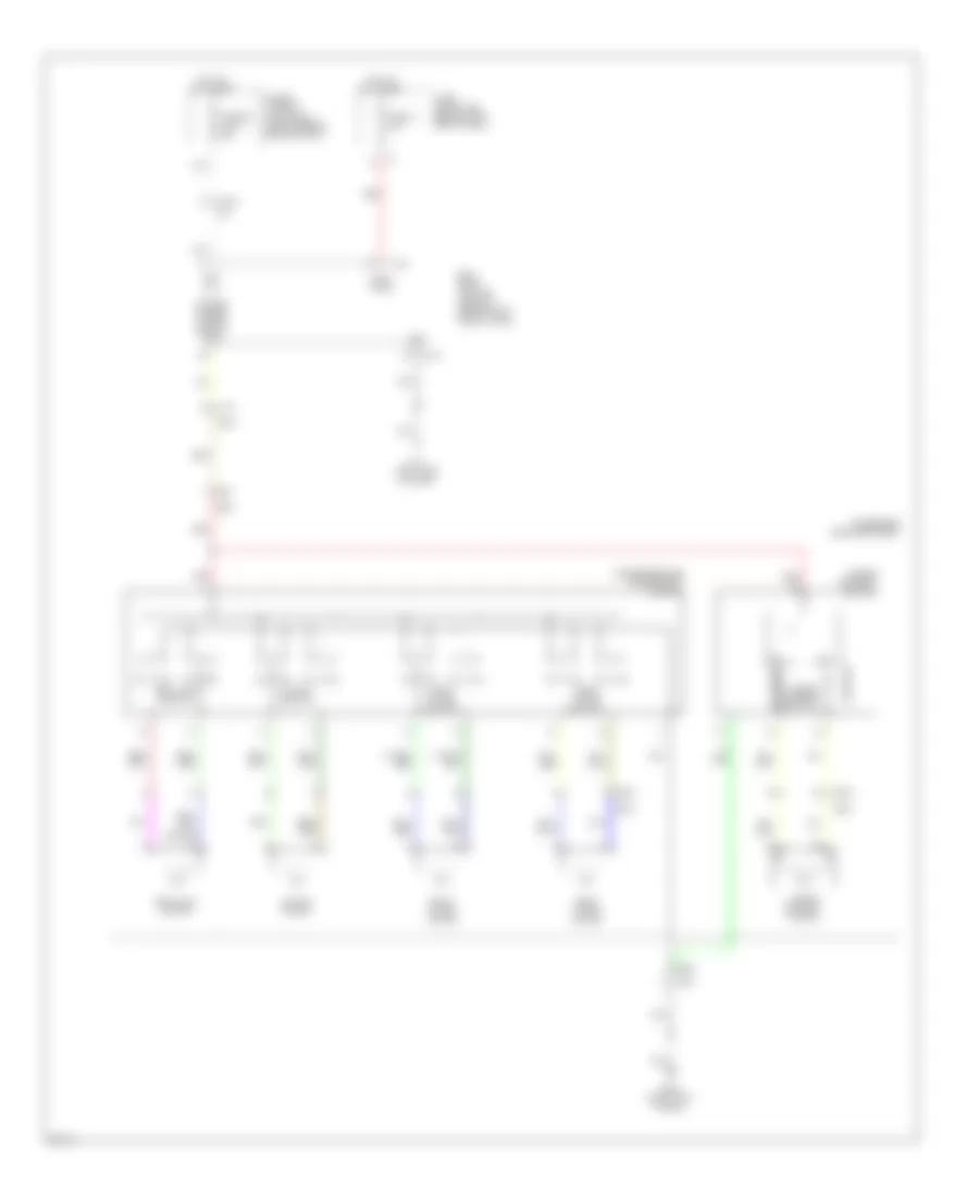 Электросхема привода пассажирского сиденья, кроме гибрида для Infiniti Q70 5.6 2014