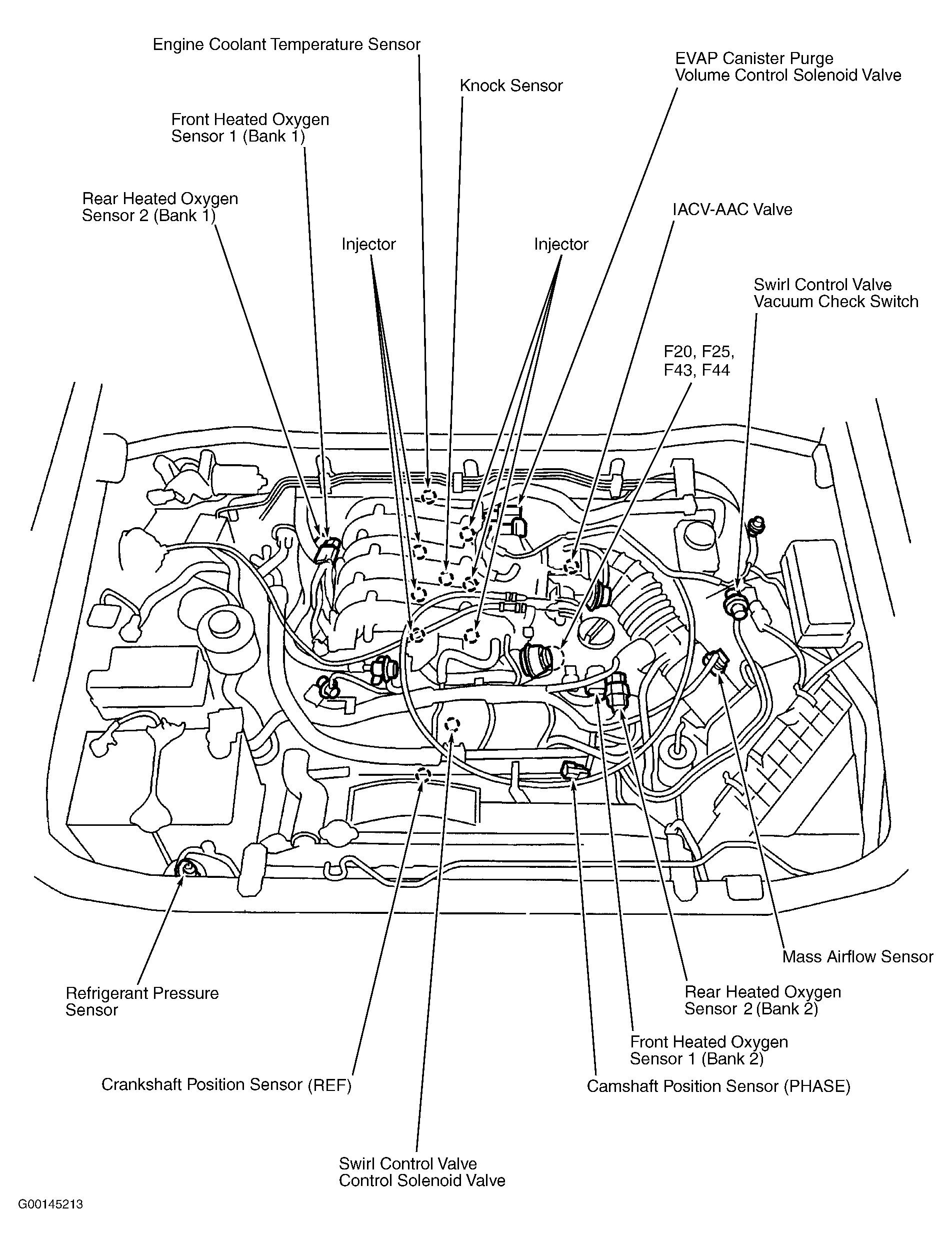 Infiniti QX4 2001 - Component Locations -  Engine Compartment