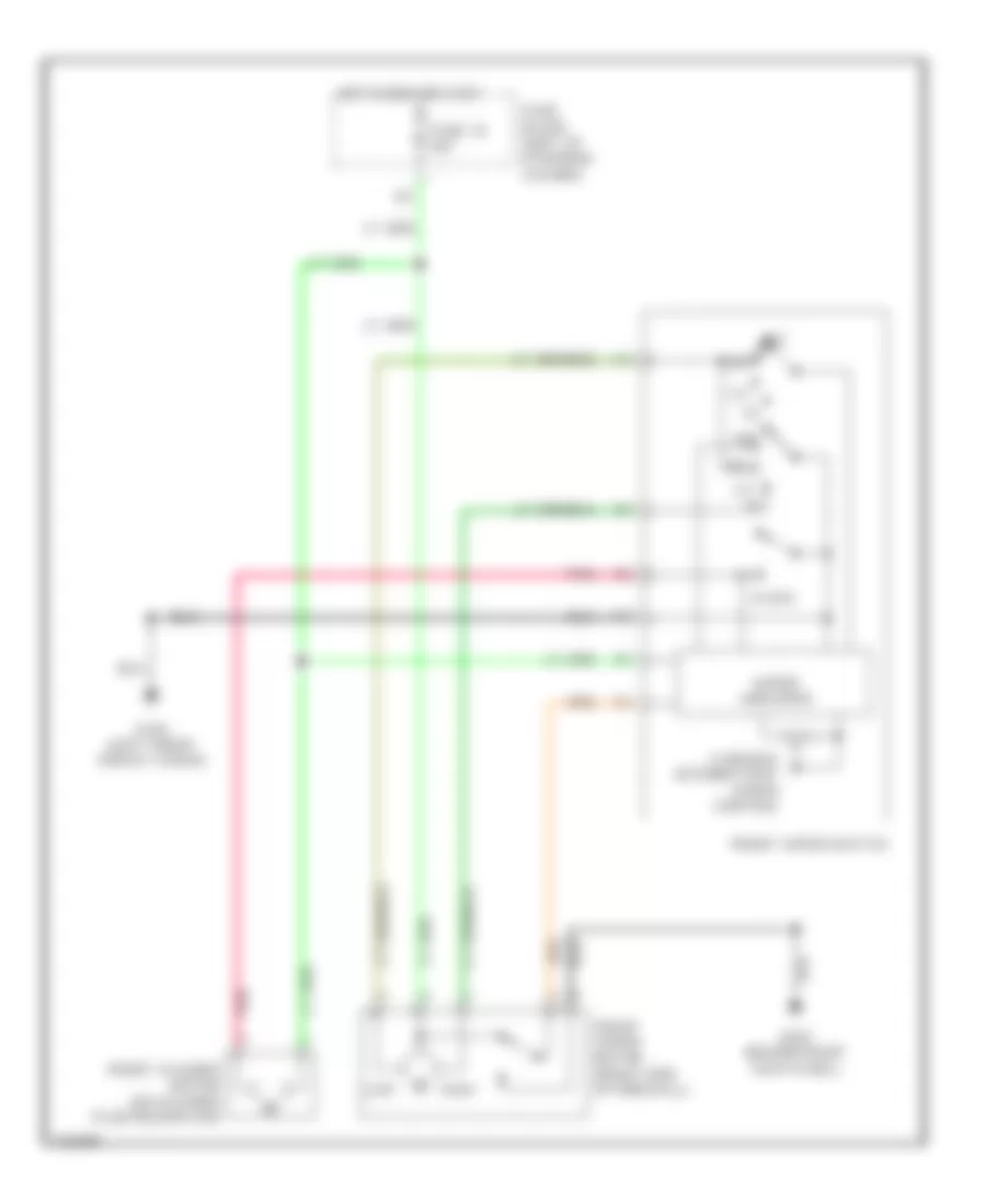 Электросхема стеклоочистителя, дворников и омывателя для Infiniti G20 2001