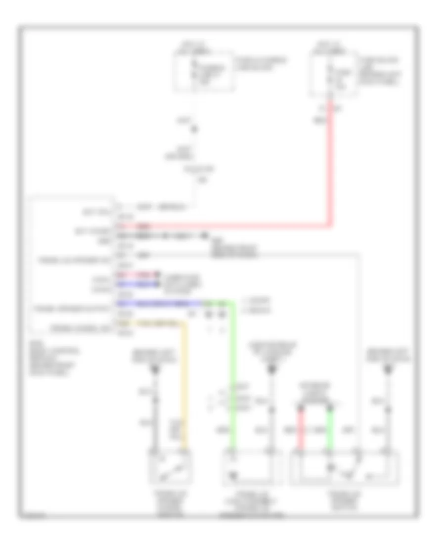 Trunk Release Wiring Diagram, Except Convertible for Infiniti G37 Journey 2010