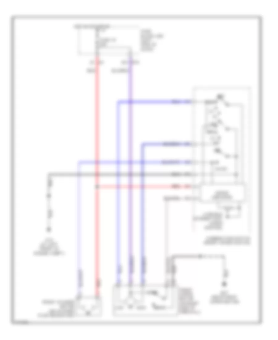 Электросхема передних стеклоочистителей дворников и омывателя лобового стекла для Infiniti QX4 2003