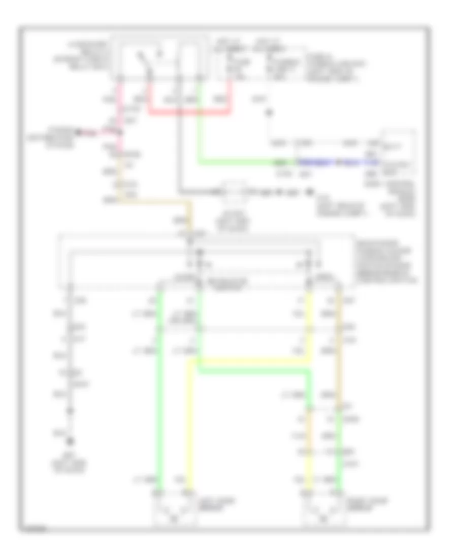 Fold back Mirrors Wiring Diagram with Memory for Infiniti JX35 2013