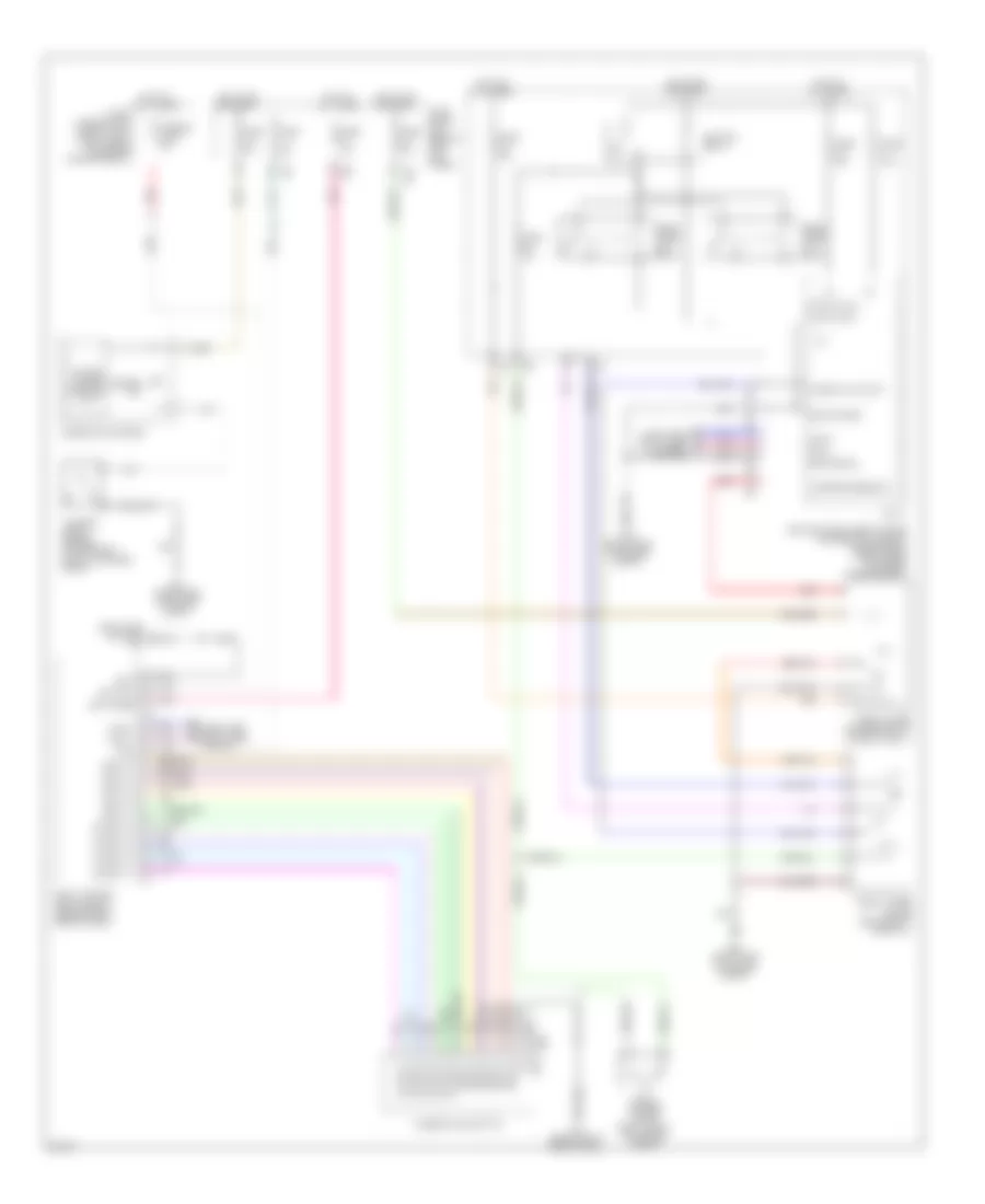 Электросхема передних стеклоочистителей дворников и омывателя лобового стекла для Infiniti M35 x 2008