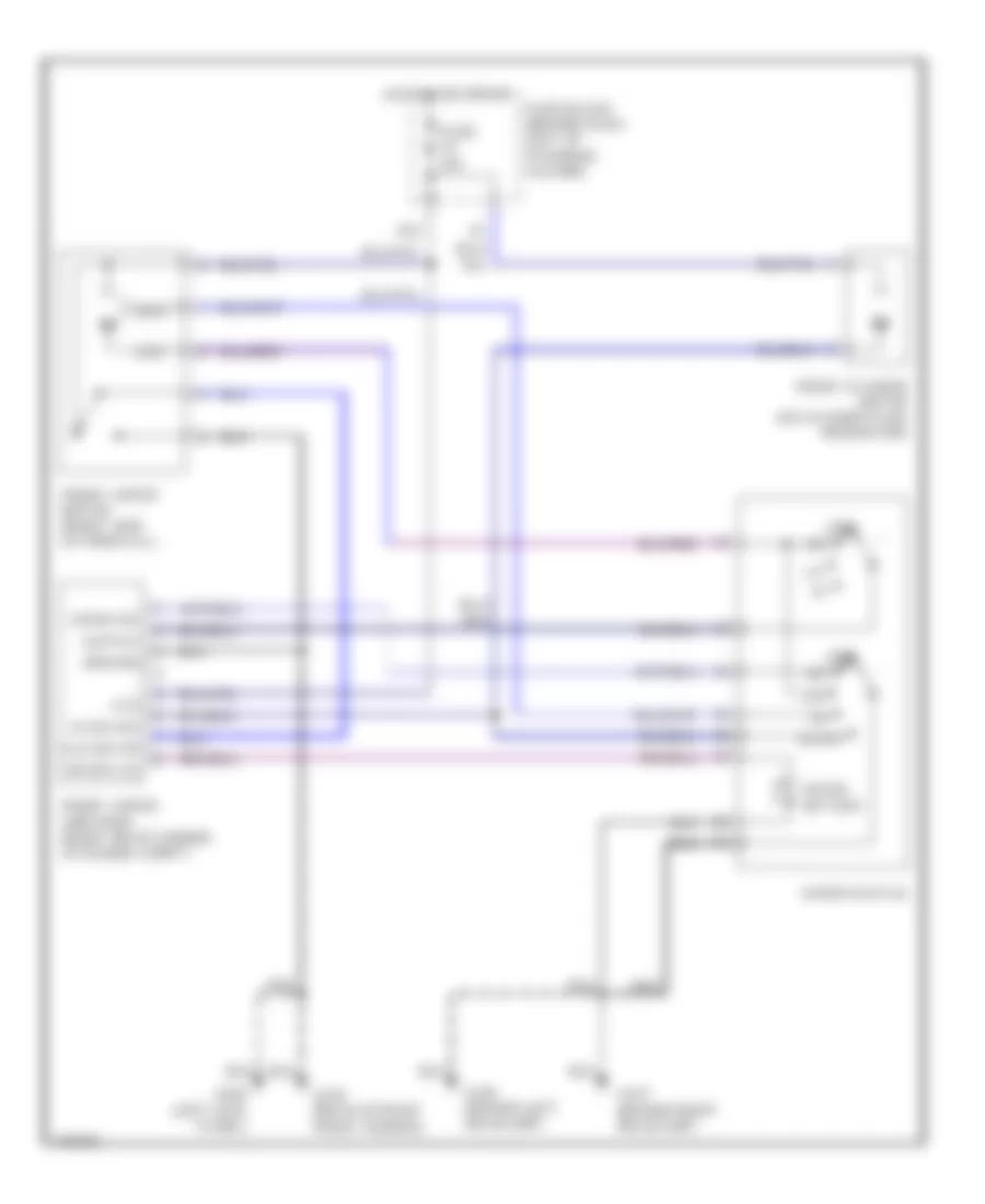 Электросхема передних стеклоочистителей дворников и омывателя лобового стекла для Infiniti QX4 1998