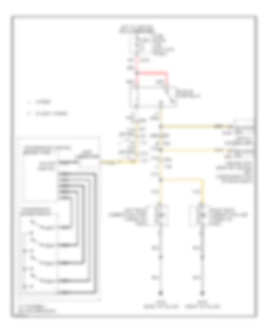 Backup Lamps Wiring Diagram for Infiniti Q50 2014