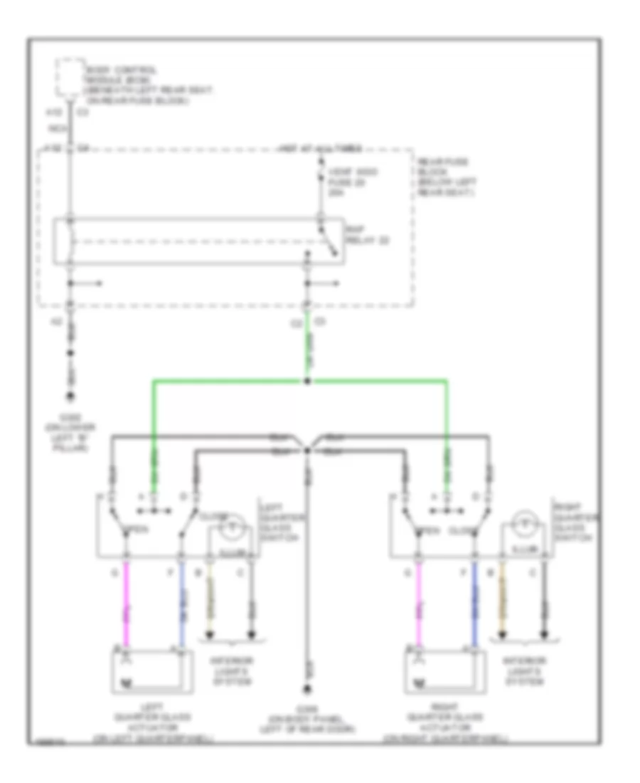 задний Windows Wiring Diagram четверти для Isuzu Ascender S 2005