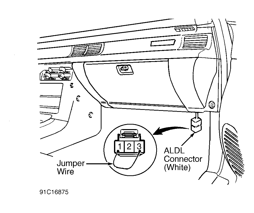 Isuzu Impulse RS 1991 - Component Locations -  Identifying ALDL Connector Terminals