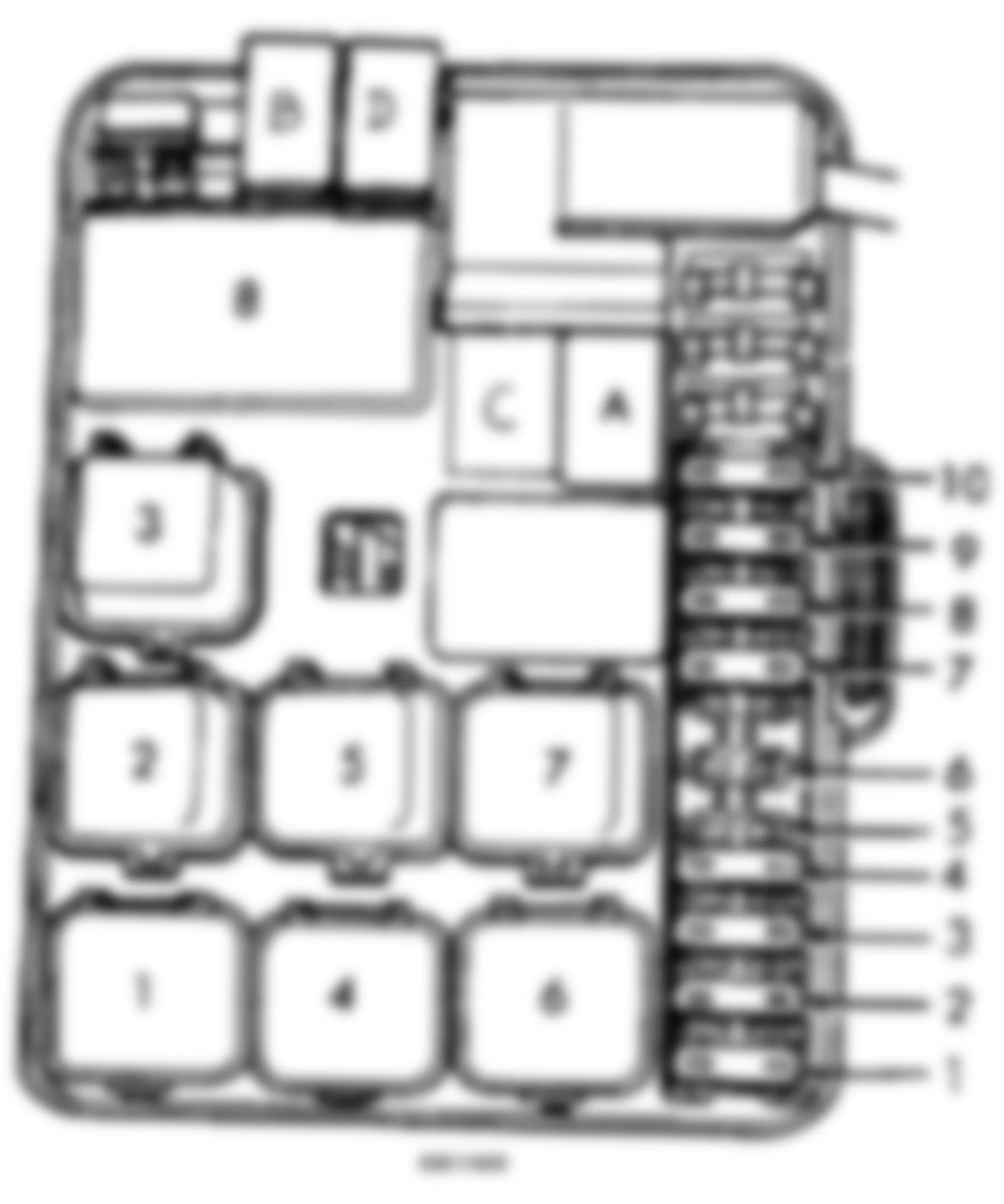 Isuzu Rodeo LS 1993 - Component Locations -  Underhood Fuse & Relay Panel Identification