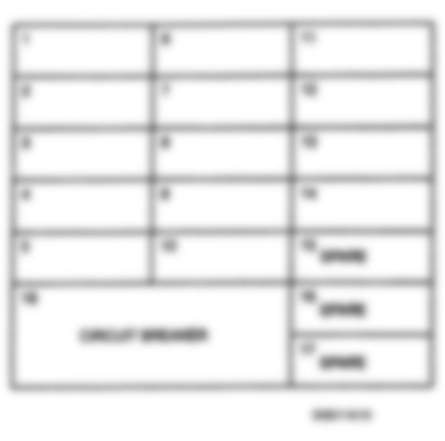 Isuzu Pickup S 1995 - Component Locations -  Dash Fuse Panel Identification (1988-94)