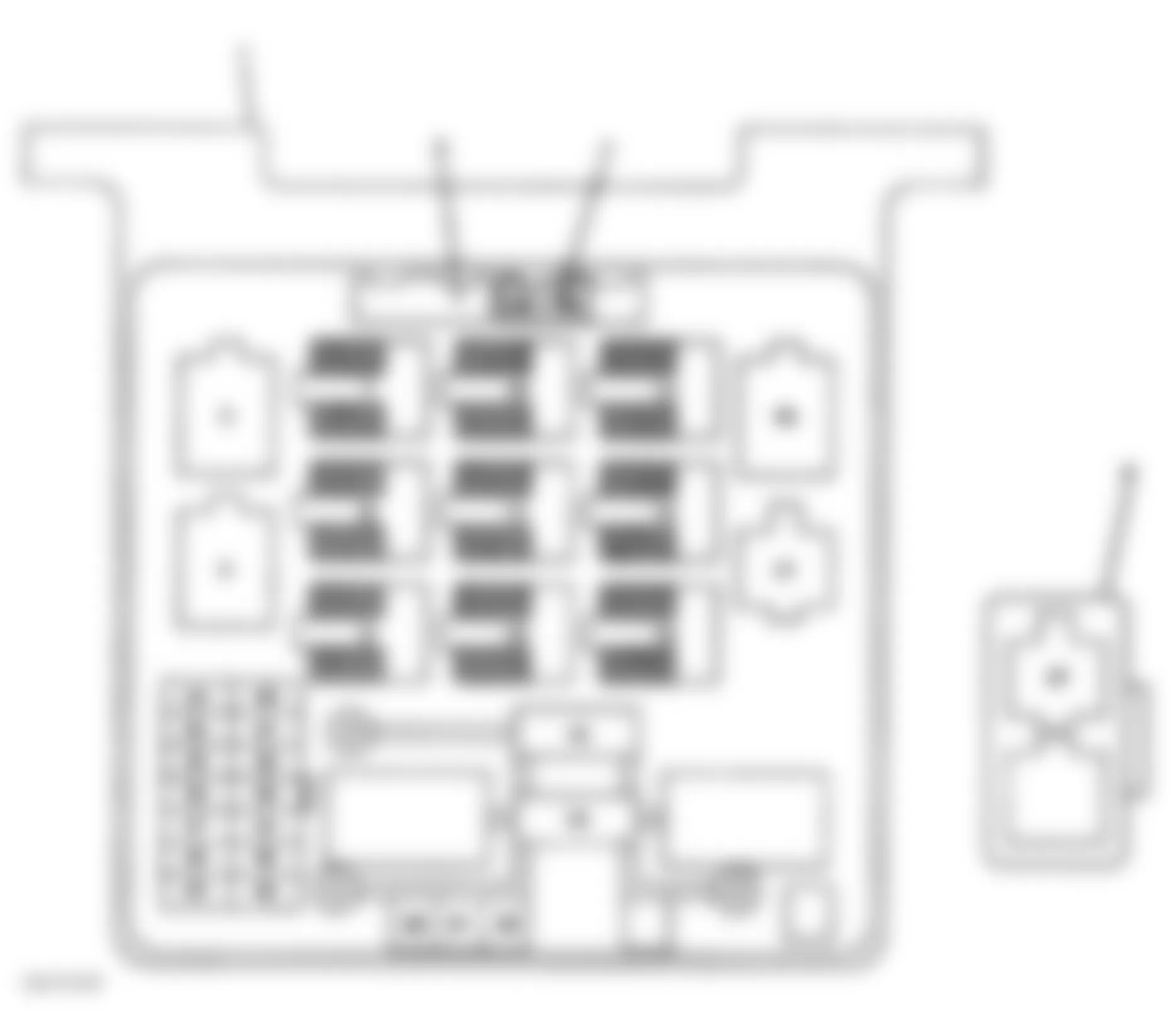 Isuzu Rodeo LSE 2000 - Component Locations -  Identifying Engine Compartment Fuses & Relays (4-Cylinder, 2000-01)