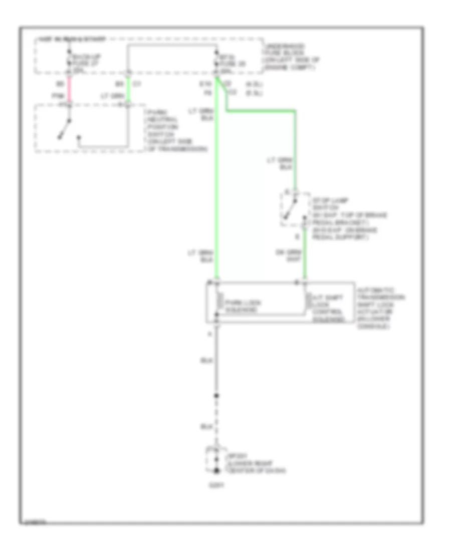 Shift Interlock Wiring Diagram for Isuzu Ascender Limited 2005