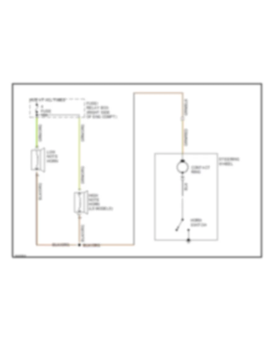 Horn Wiring Diagram Early Production for Isuzu Rodeo LS 1995