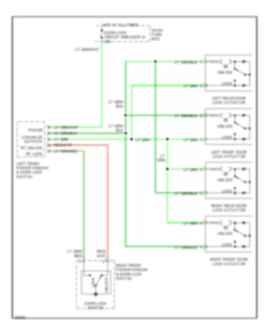 Power Door Lock Wiring Diagram Late Production for Isuzu Rodeo LS 1995