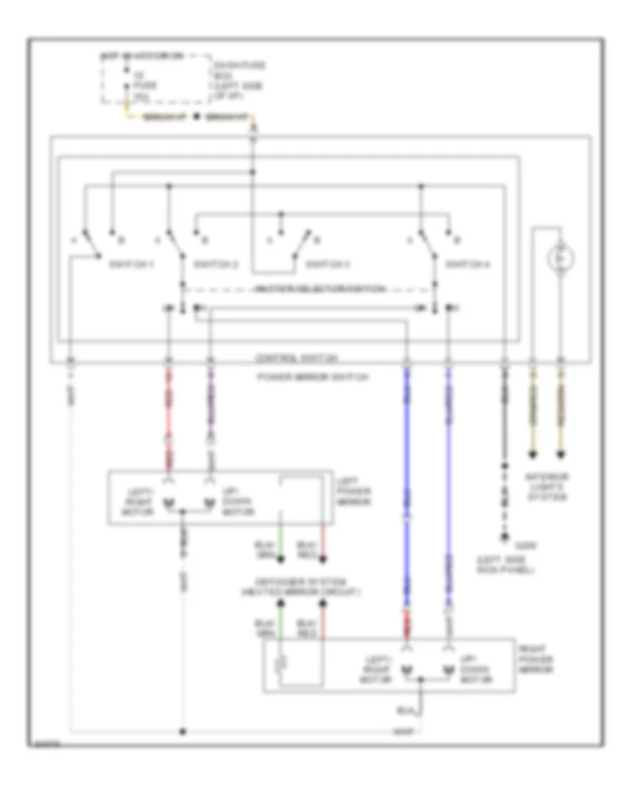 Power Mirror Wiring Diagram Early Production for Isuzu Rodeo LS 1995