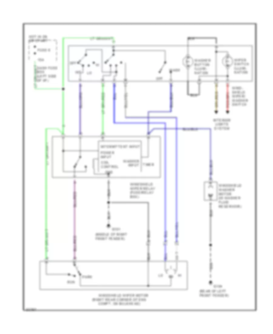 Interval WiperWasher Wiring Diagram, Early Production for Isuzu Rodeo LS 1995