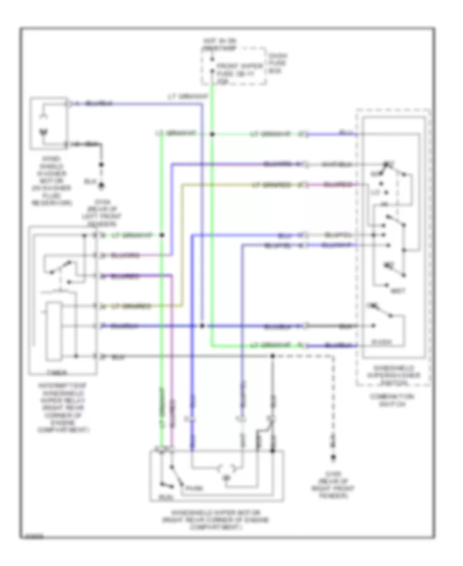Interval WiperWasher Wiring Diagram, Late Production for Isuzu Rodeo LS 1995