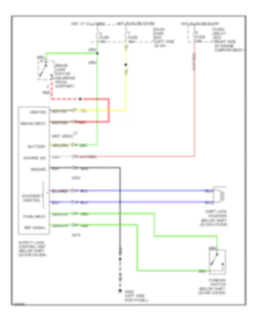 Shift Interlock Wiring Diagram Early Production for Isuzu Rodeo S 1995
