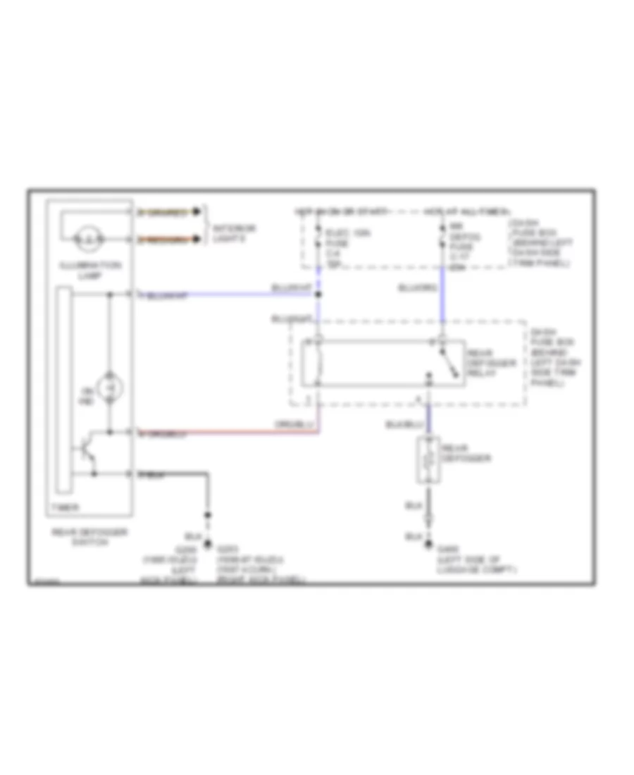 Defogger Wiring Diagram for Isuzu Trooper Limited 1995