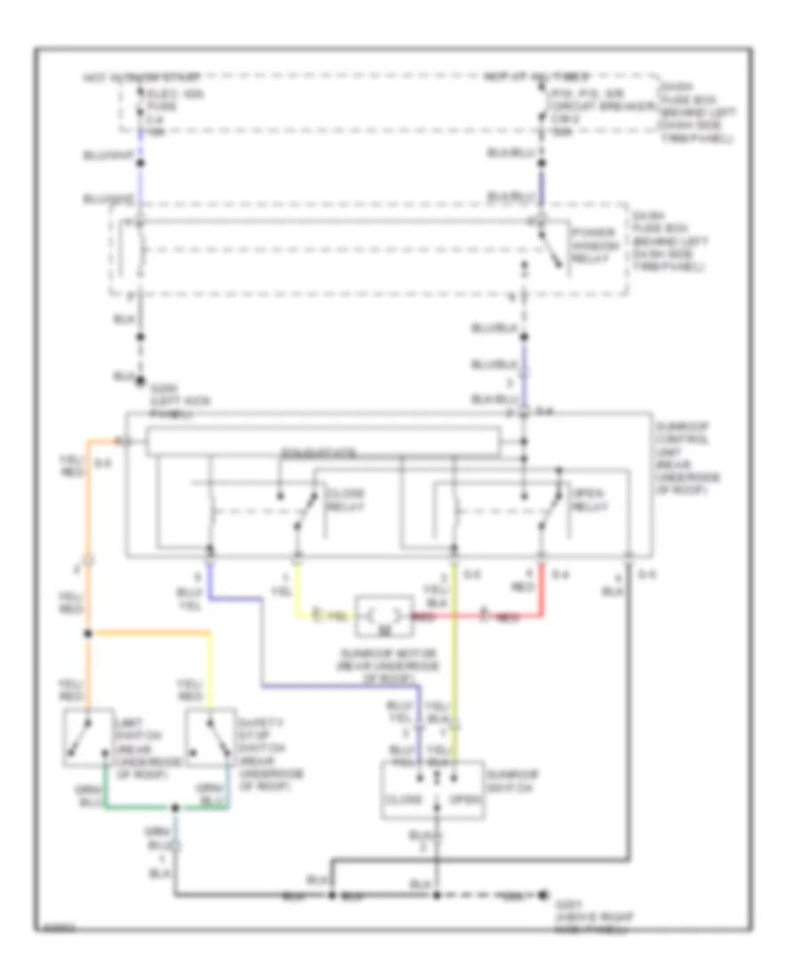 Sunroof Wiring Diagram for Isuzu Trooper Limited 1995