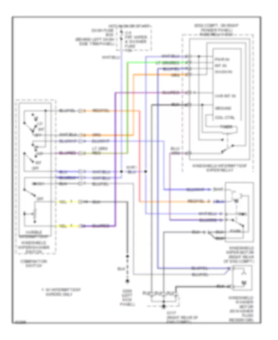 Front Wiper Washer Wiring Diagram for Isuzu Trooper Limited 1995