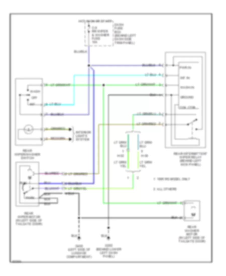 Rear WiperWasher Wiring Diagram for Isuzu Trooper Limited 1995