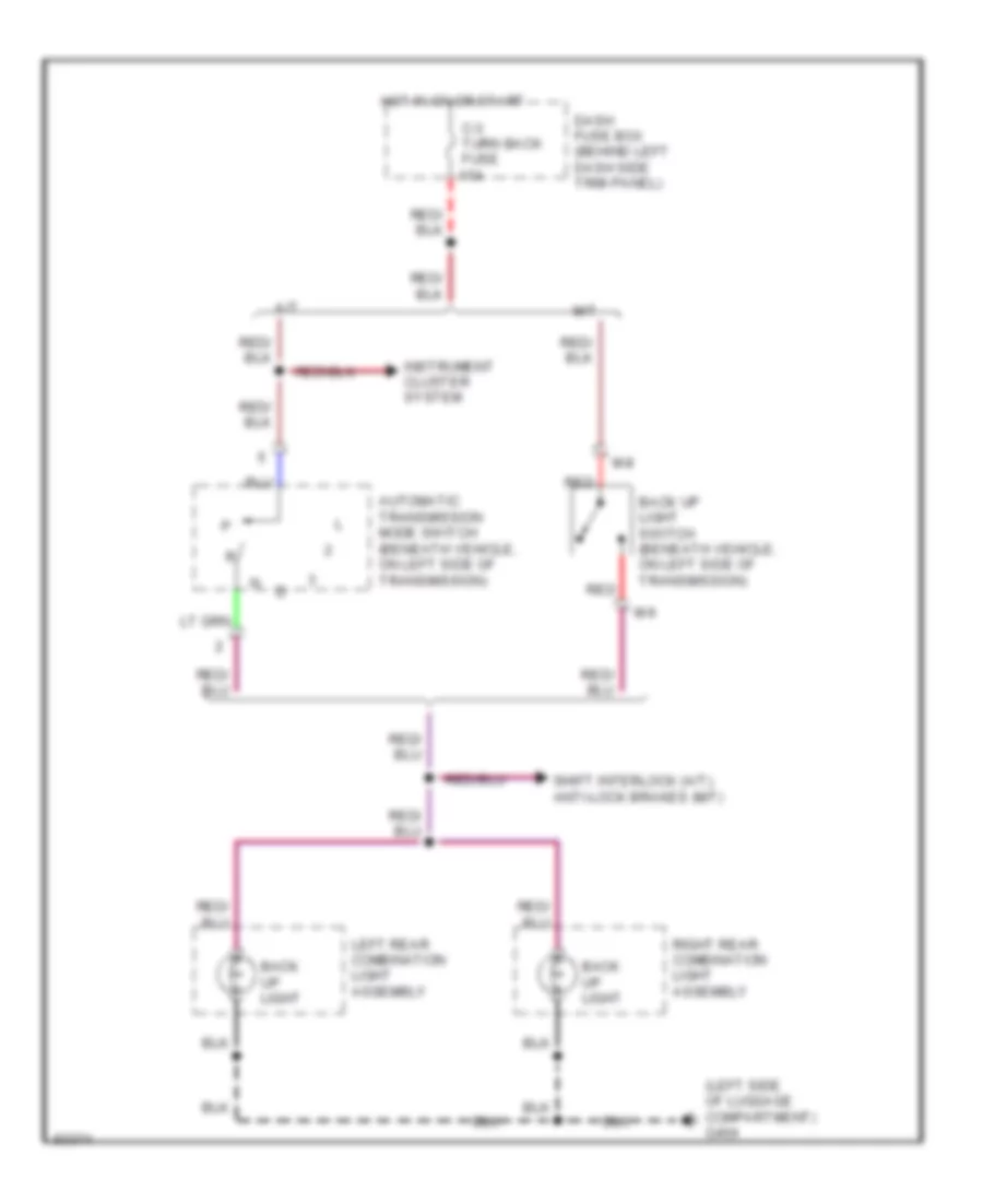 Back up Lamps Wiring Diagram for Isuzu Trooper S 1995