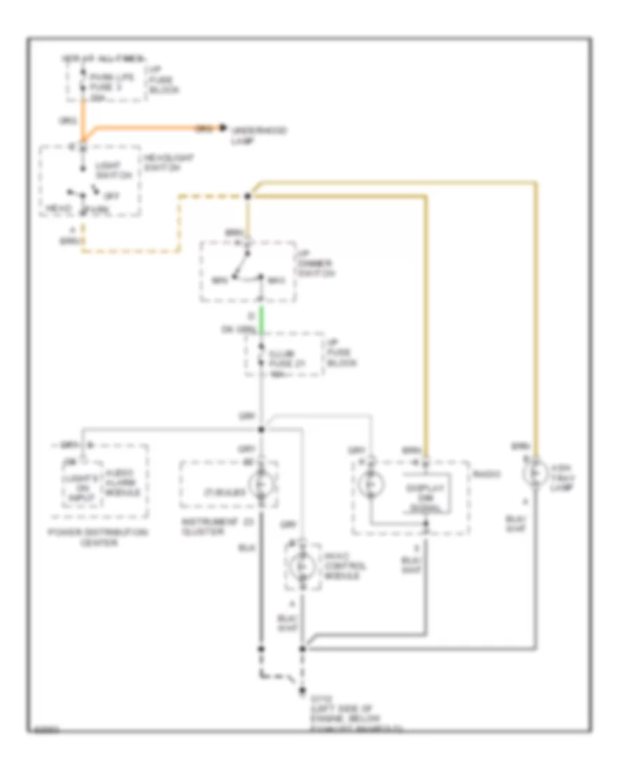 Instrument Illumination Wiring Diagram for Isuzu Hombre XS 1996