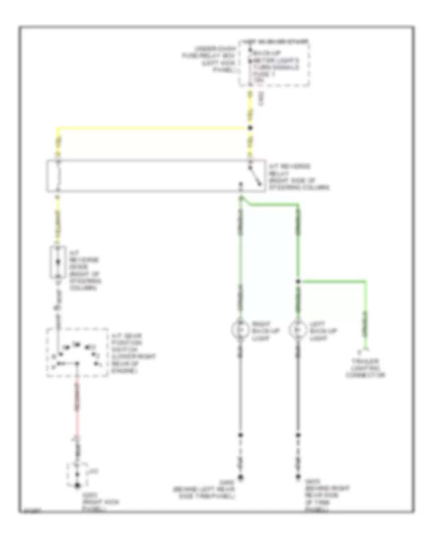 Backup Lamps Wiring Diagram for Isuzu Oasis LS 1996