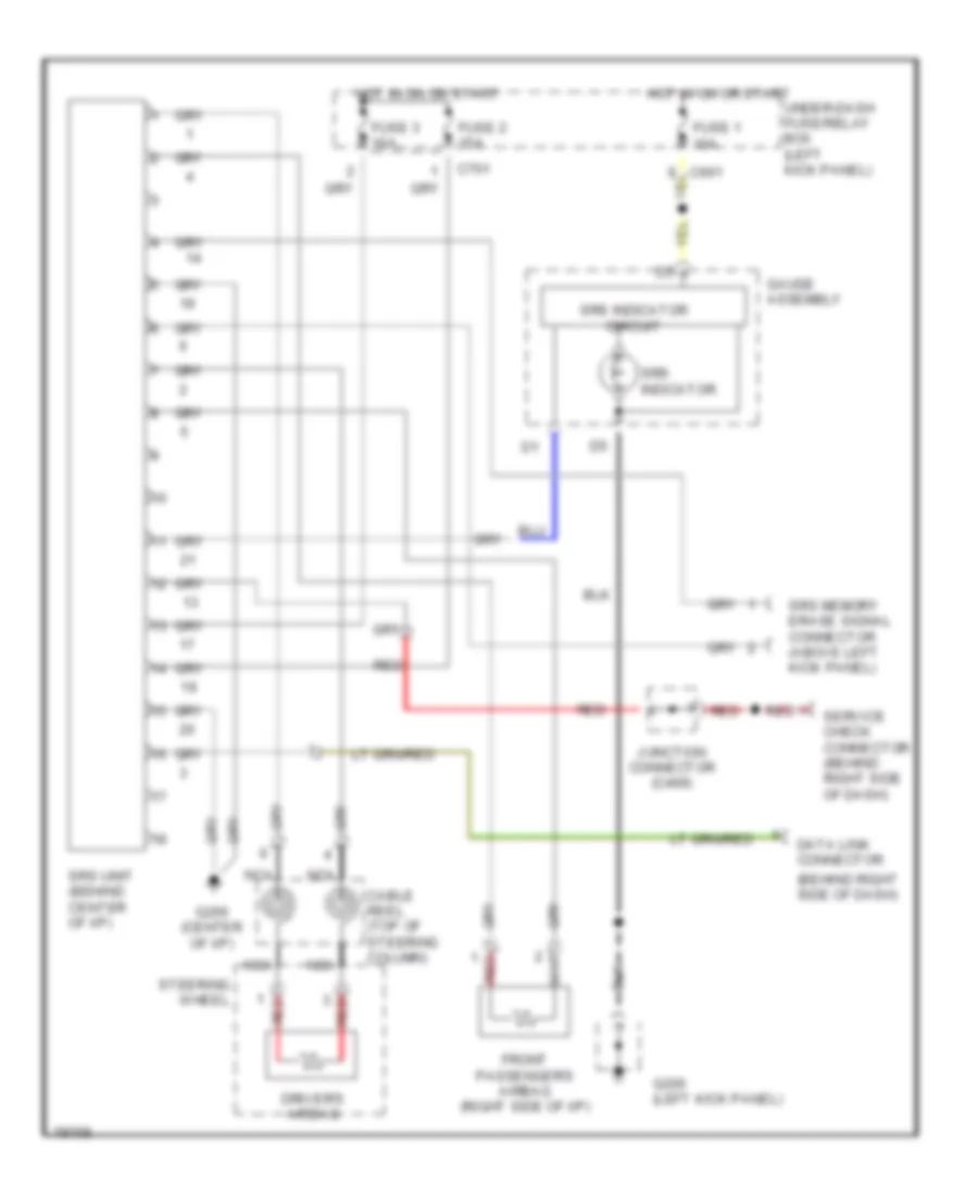 Supplemental Restraint Wiring Diagram for Isuzu Oasis LS 1996
