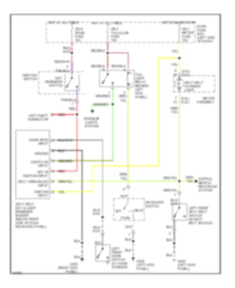 Warning System Wiring Diagrams for Isuzu Rodeo LS 1996