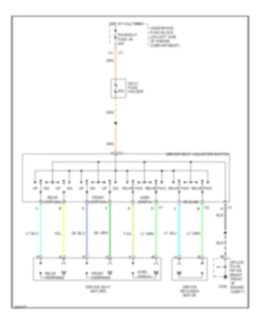 Driver Power Seat Wiring Diagram for Isuzu i 350 LS 2006