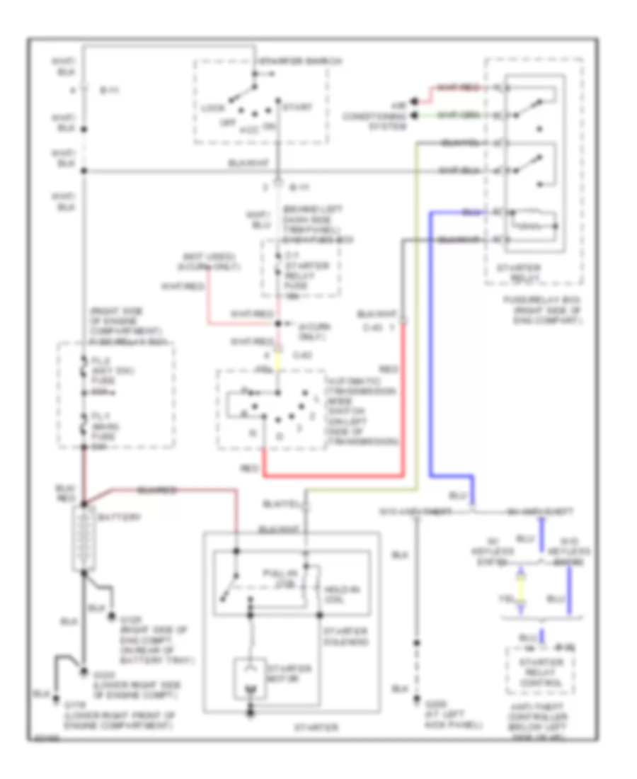 Starting Wiring Diagram, AT for Isuzu Trooper Limited 1996