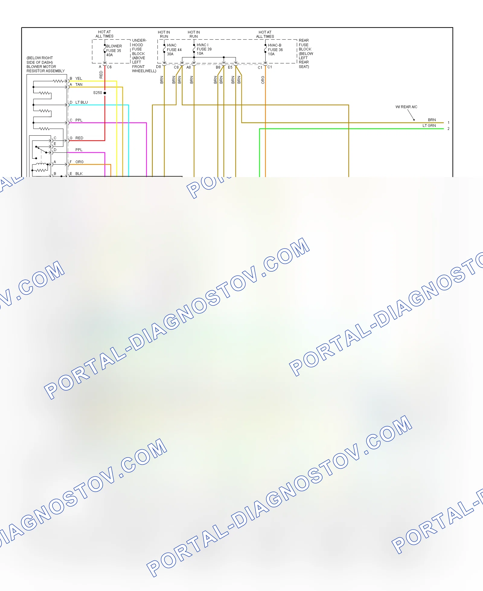 Manual A C Wiring Diagram 1 of 2 for Isuzu Ascender S 2007