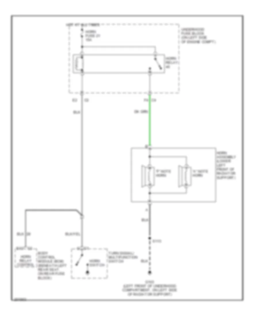 Horn Wiring Diagram for Isuzu Ascender S 2007