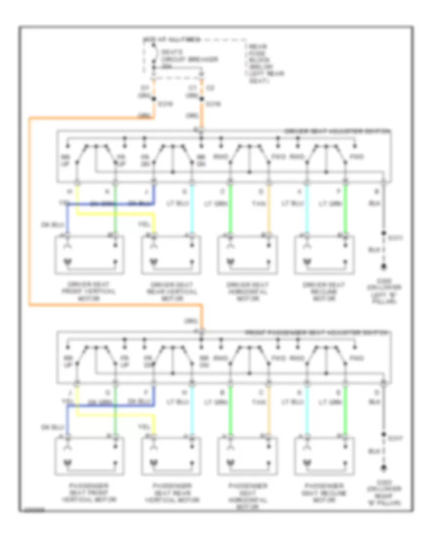 8 Way Adjustable Power Seat Wiring Diagram for Isuzu Ascender S 2007