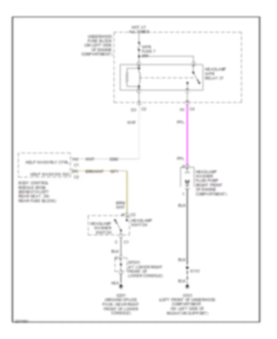 Headlamp Washer Wiring Diagram for Isuzu Ascender S 2007