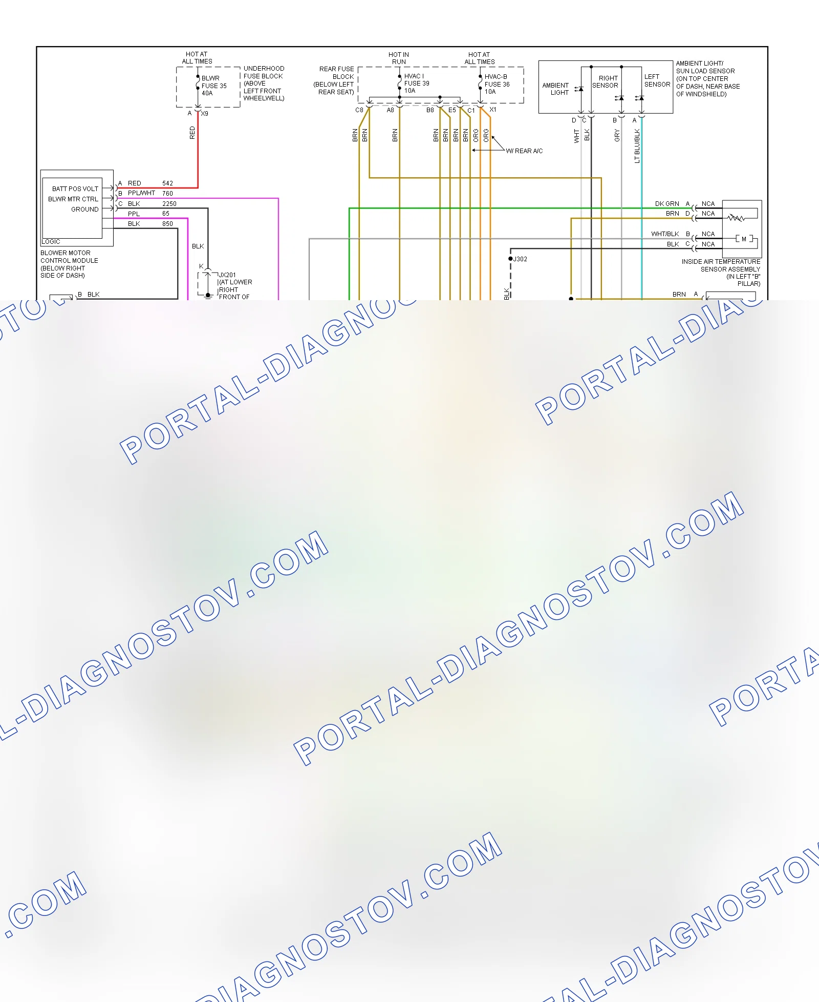 Automatic A C Wiring Diagram 1 of 2 for Isuzu Ascender LS 2008