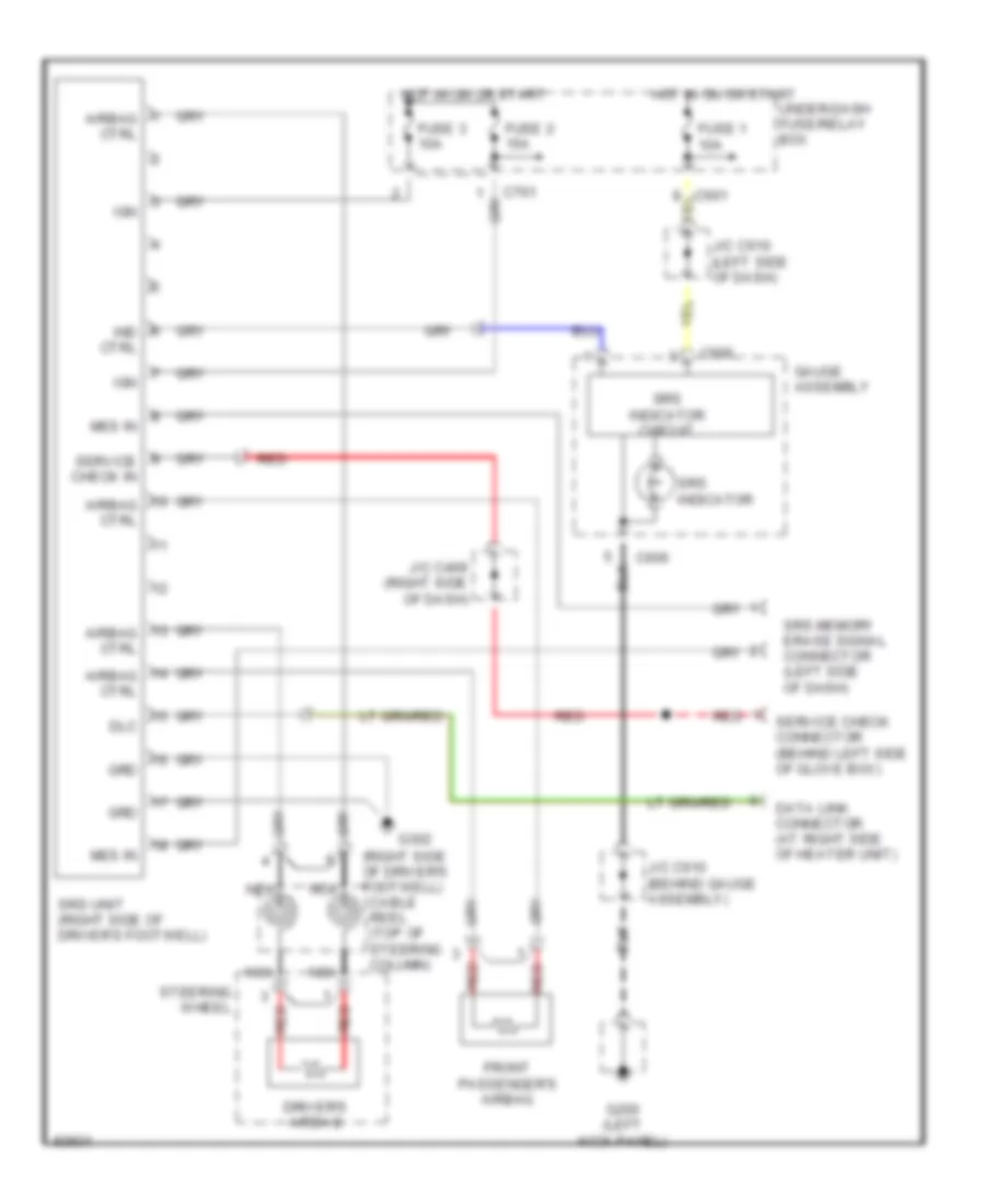 Supplemental Restraint Wiring Diagram for Isuzu Oasis LS 1997