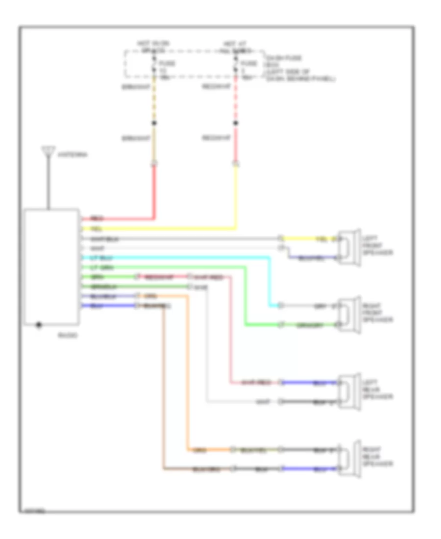 4 Speaker System Wiring Diagram for Isuzu Amigo S 1990