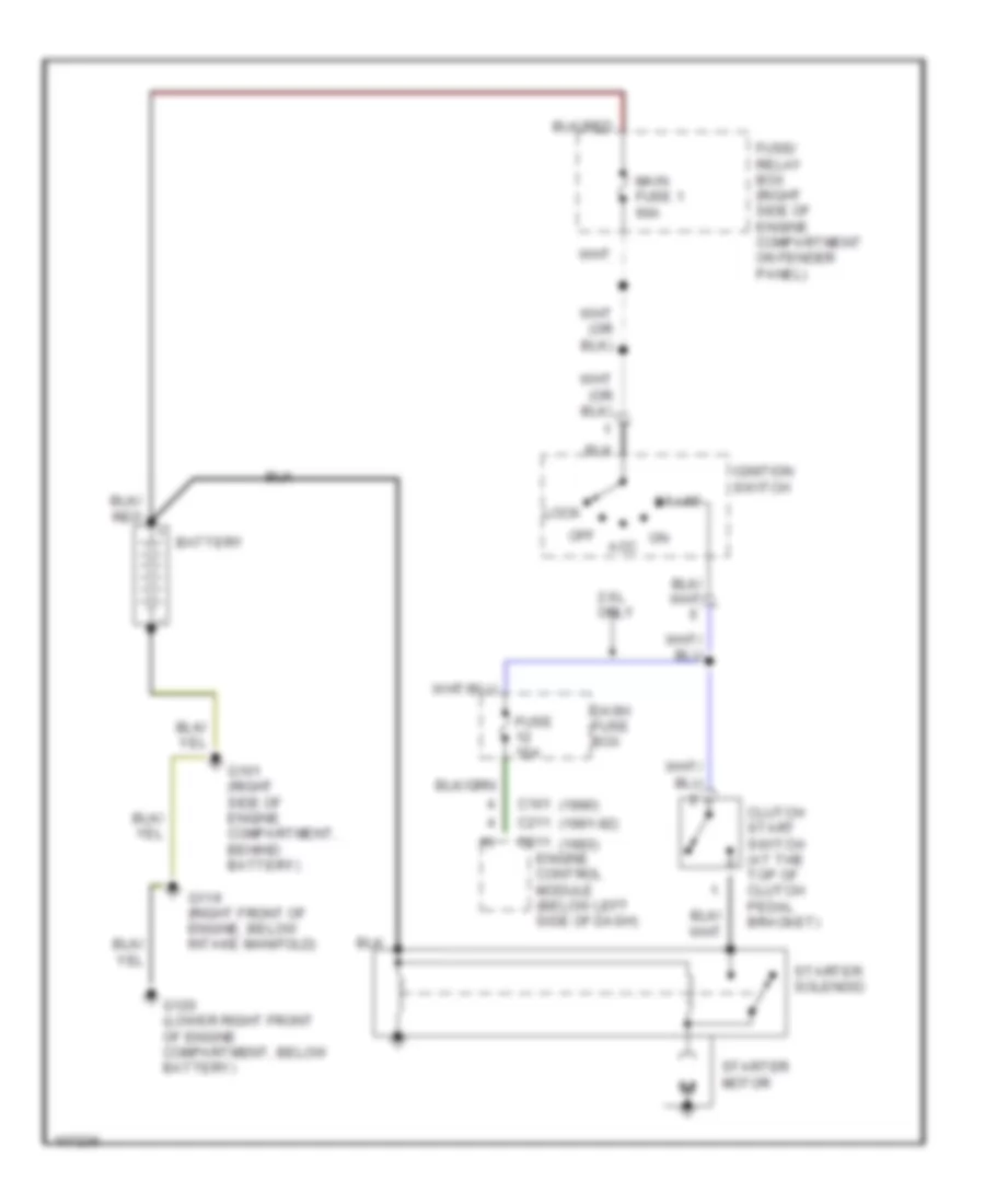 Starting Wiring Diagram, MT for Isuzu Amigo S 1990