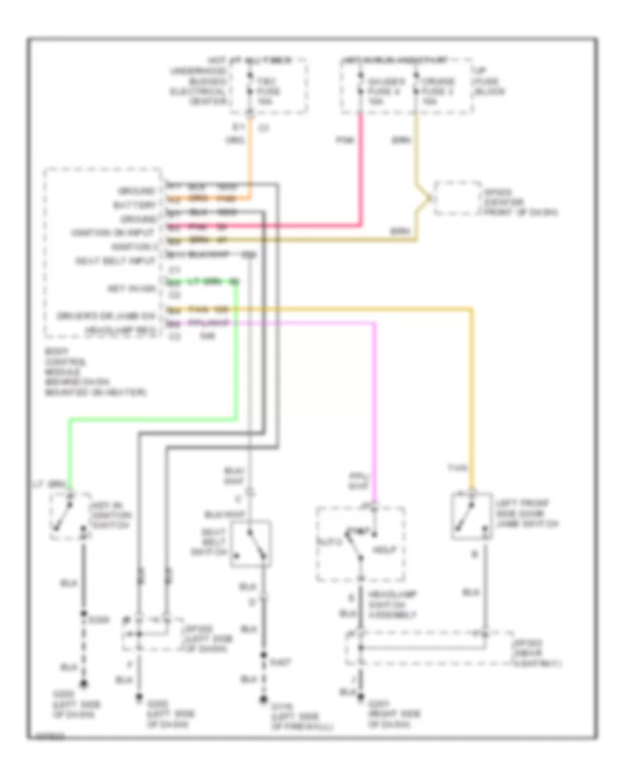 Warning System Wiring Diagrams for Isuzu Hombre S 1998