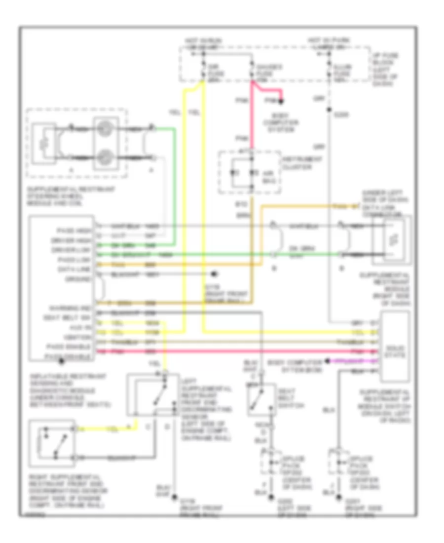 Supplemental Restraint Wiring Diagram for Isuzu Hombre XS 1998