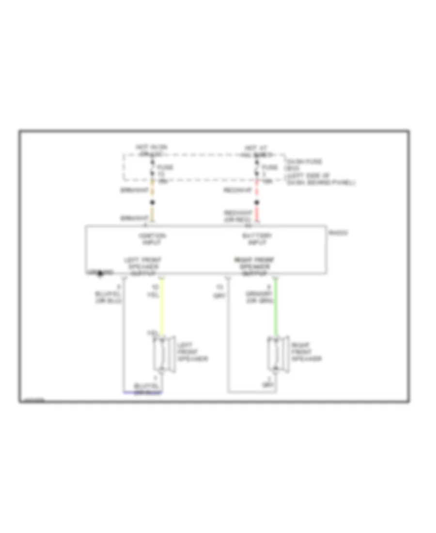 2 Speaker System Wiring Diagram for Isuzu Pickup LS 1990