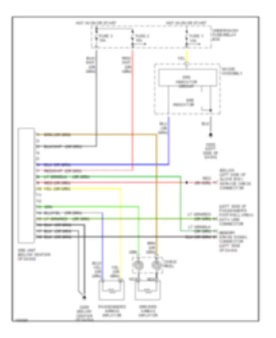 Supplemental Restraint Wiring Diagram for Isuzu Oasis LS 1998