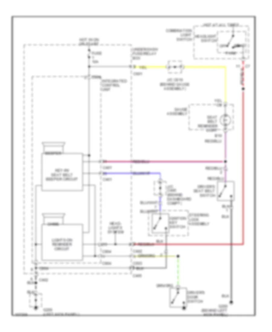 Warning System Wiring Diagrams for Isuzu Oasis LS 1998