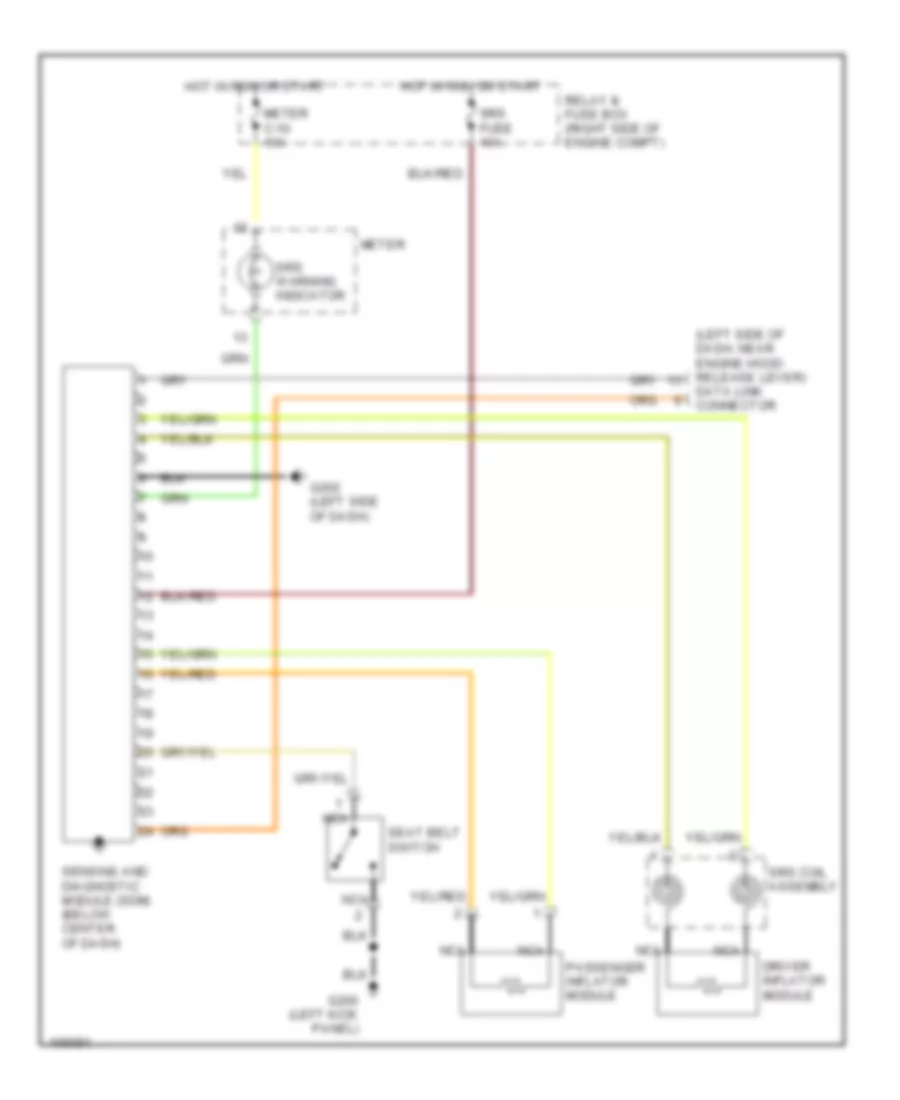 Supplemental Restraint Wiring Diagram for Isuzu Rodeo LS 1998