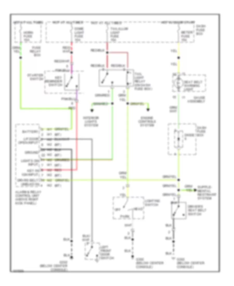 Warning System Wiring Diagrams for Isuzu Rodeo LS 1998