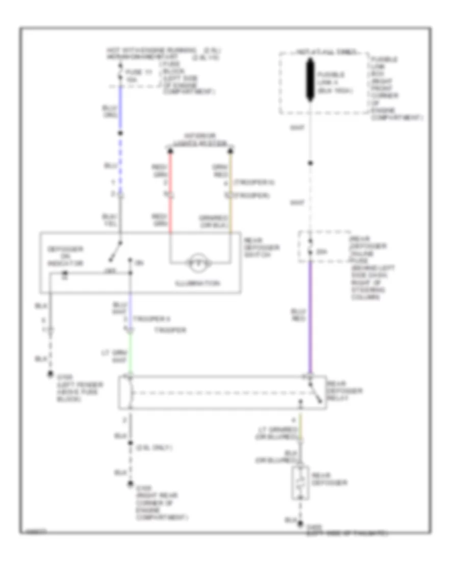 Defogger Wiring Diagram for Isuzu Trooper S 1990