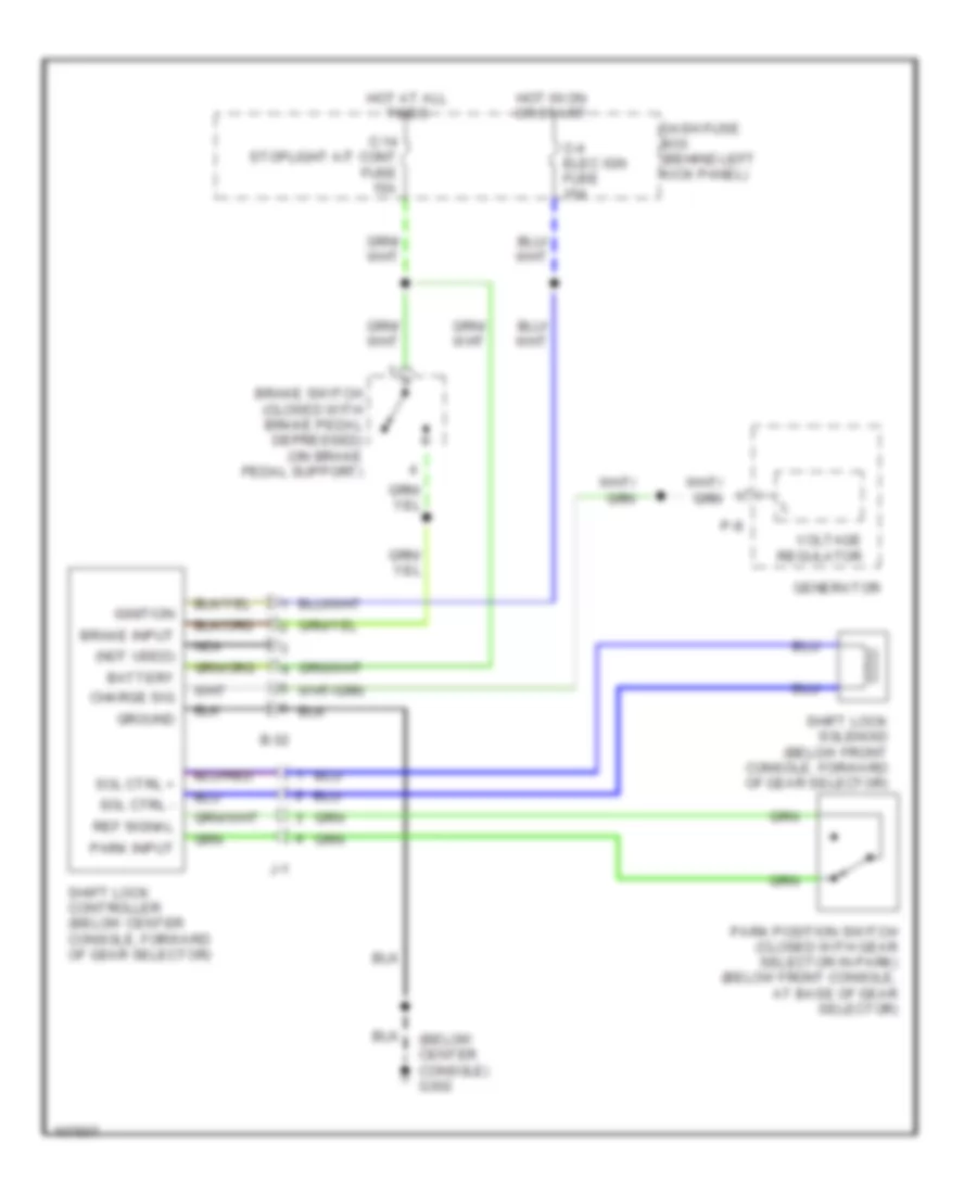 Shift Interlock Wiring Diagram for Isuzu Trooper Limited 1998