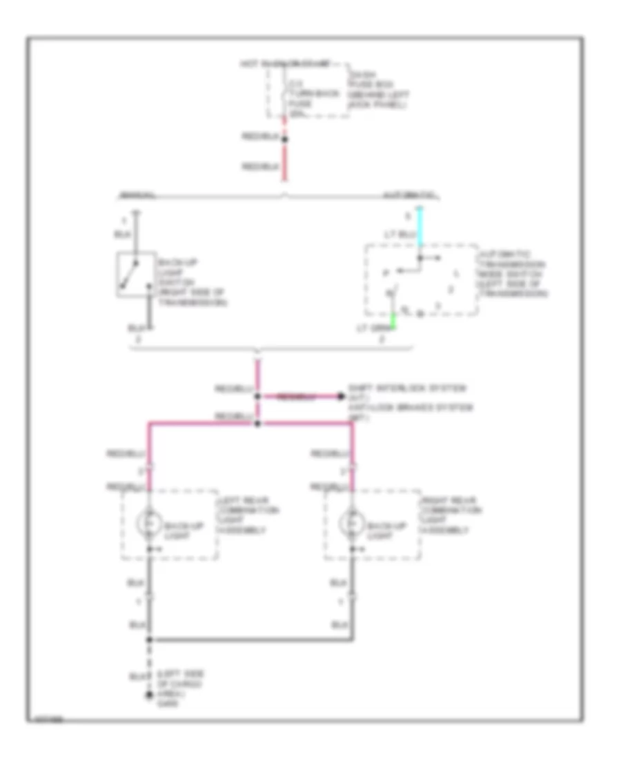 Back up Lamps Wiring Diagram for Isuzu Trooper S 1998